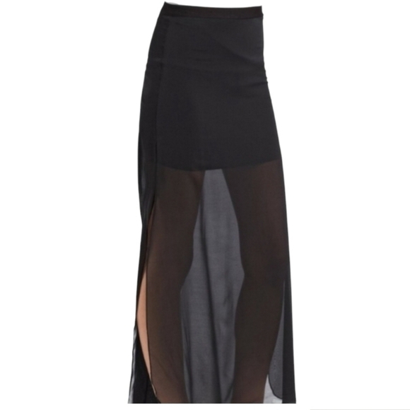 Mesh Overlay Maxi Mini Skirt - Picture 2 of 5